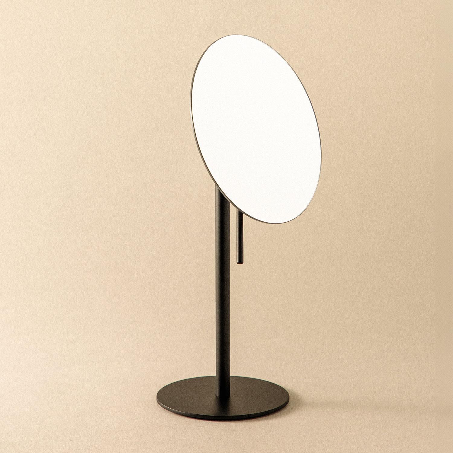 Magnifying Mirror, Freestanding, X5, Matt Black, Architect Collection