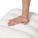 Modern U-shaped Upholstered Footstool | One Size | White