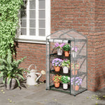 Portable Greenhouse W/ 3 Tier Shelves 69x49x125cm
