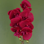 Artificial 46cm Orchid Red With Silver Pot