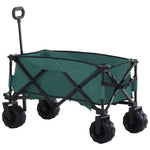 Outdoor Pull Along Folding Garden Trolley For Beach Camping | Green