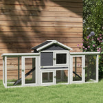 Wood Chicken Coop Hens Cage Poultry House With Nesting Boxes Run | Gray