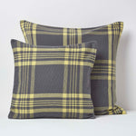 Tartan Check Pattern Cushion Cover | 60cm x 60cm | Yellow & Grey