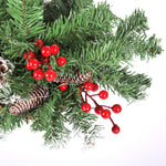 Pre Lit Artificial Christmas Hanging Basket With Frosted Pine Cone