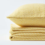 Cotton Halden Chevron Grey Throw | 255cm x 360cm | Yellow