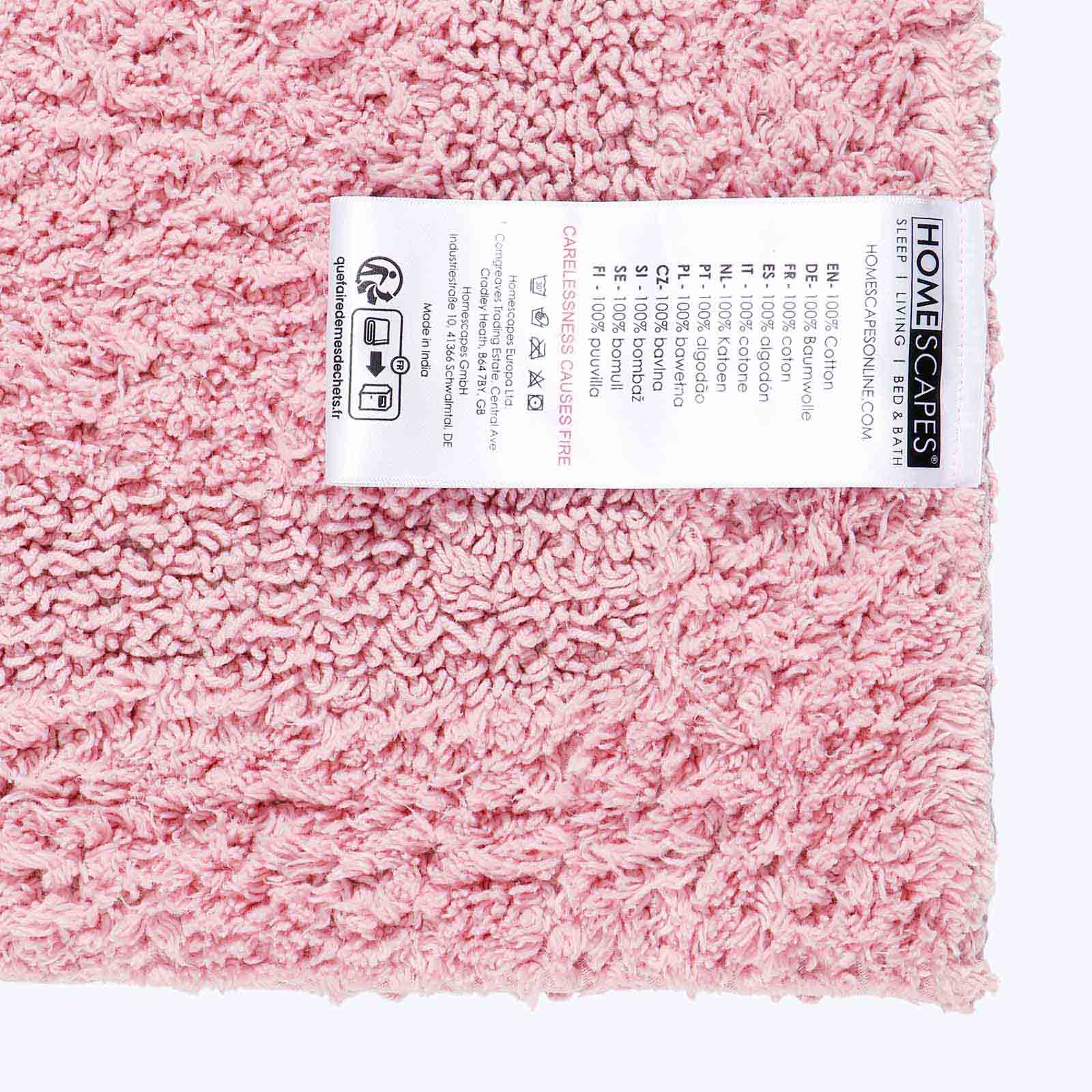 Luxury Reversible Cotton Bath Mat | 50 x 80cm | Blush Pink