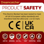 Deluxe Electric Blanket Fully Fitted Polar Fleece Heated Bed Underblanket 3 Heat Settings | King | White