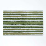 Stripe Cotton Bath Mat | 50 x 80cm | Green