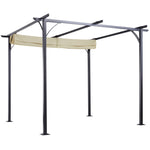 3x3m Outdoor Pergola Metal Gazebo Porch Awning Canopy | Beige