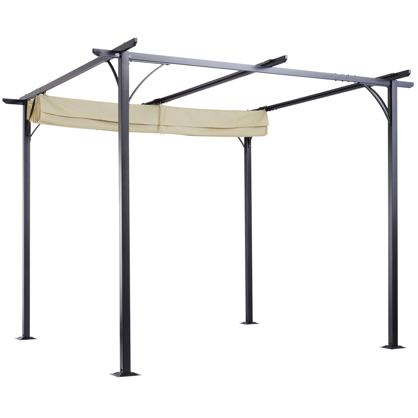 3x3m Outdoor Pergola Metal Gazebo Porch Awning Canopy | Beige