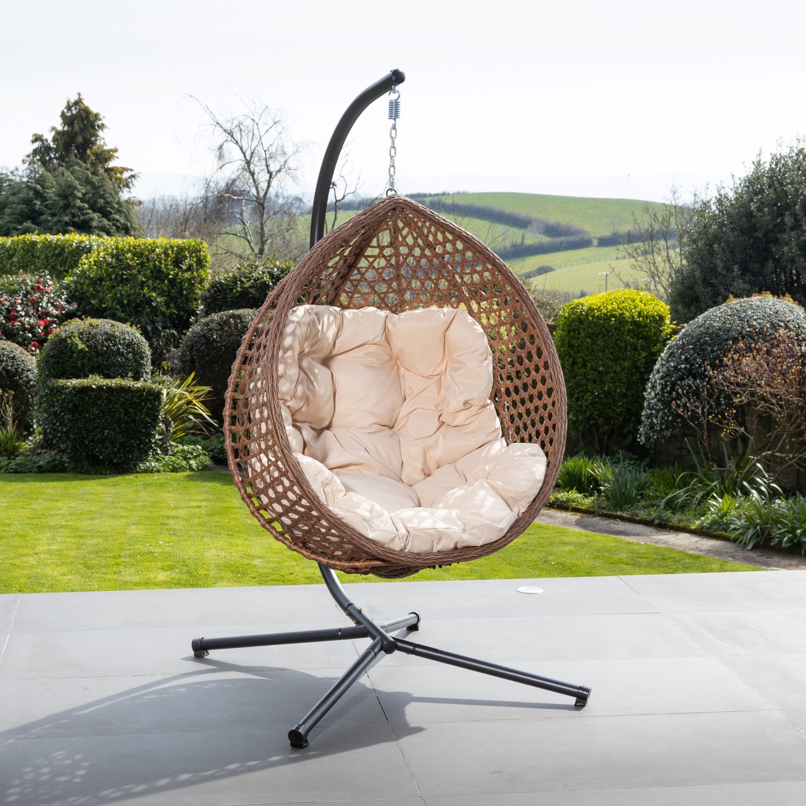Bradshaw Swing Egg Pod Chair | One Size | Cream
