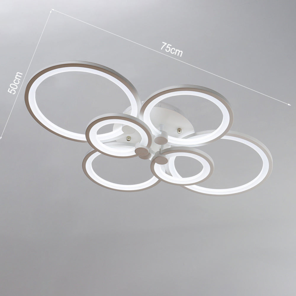 Modern Circular Led Semi Flush Ceiling Light-75cm W