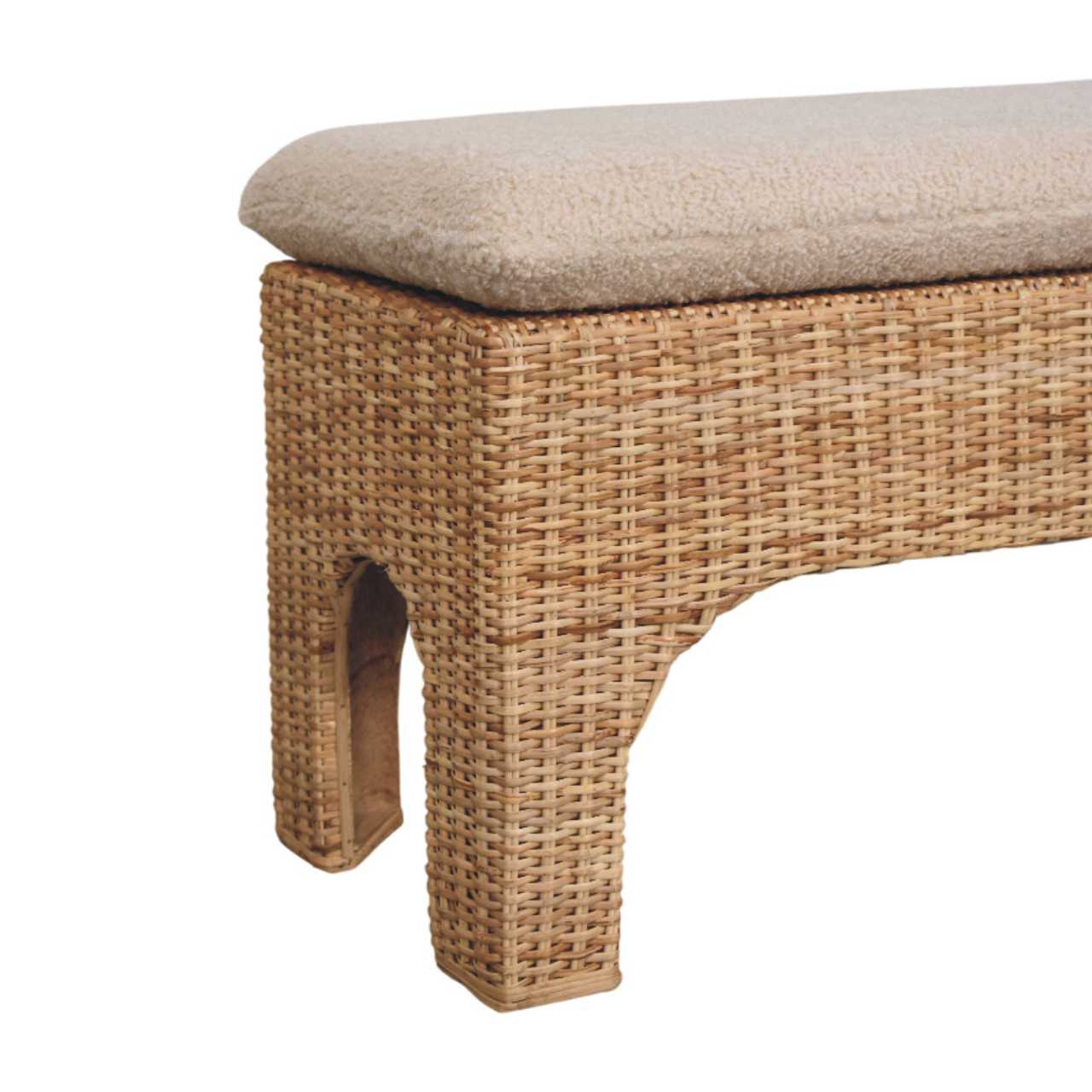 Rattan Harmony Cushioned Seat, Beige and Cream