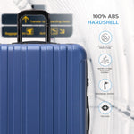 Large 30" Hard Shell Check In Suitcase 8 Spinner Wheels Hold Luggage | Large | Navy Blue