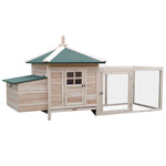 Pawhut Chicken Coop Hen Poultry House W/ Nesting Box Outdoor Run Patio Wooden | Natural
