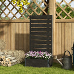 Garden Planter With Trellis, 72x38x150cm, Black