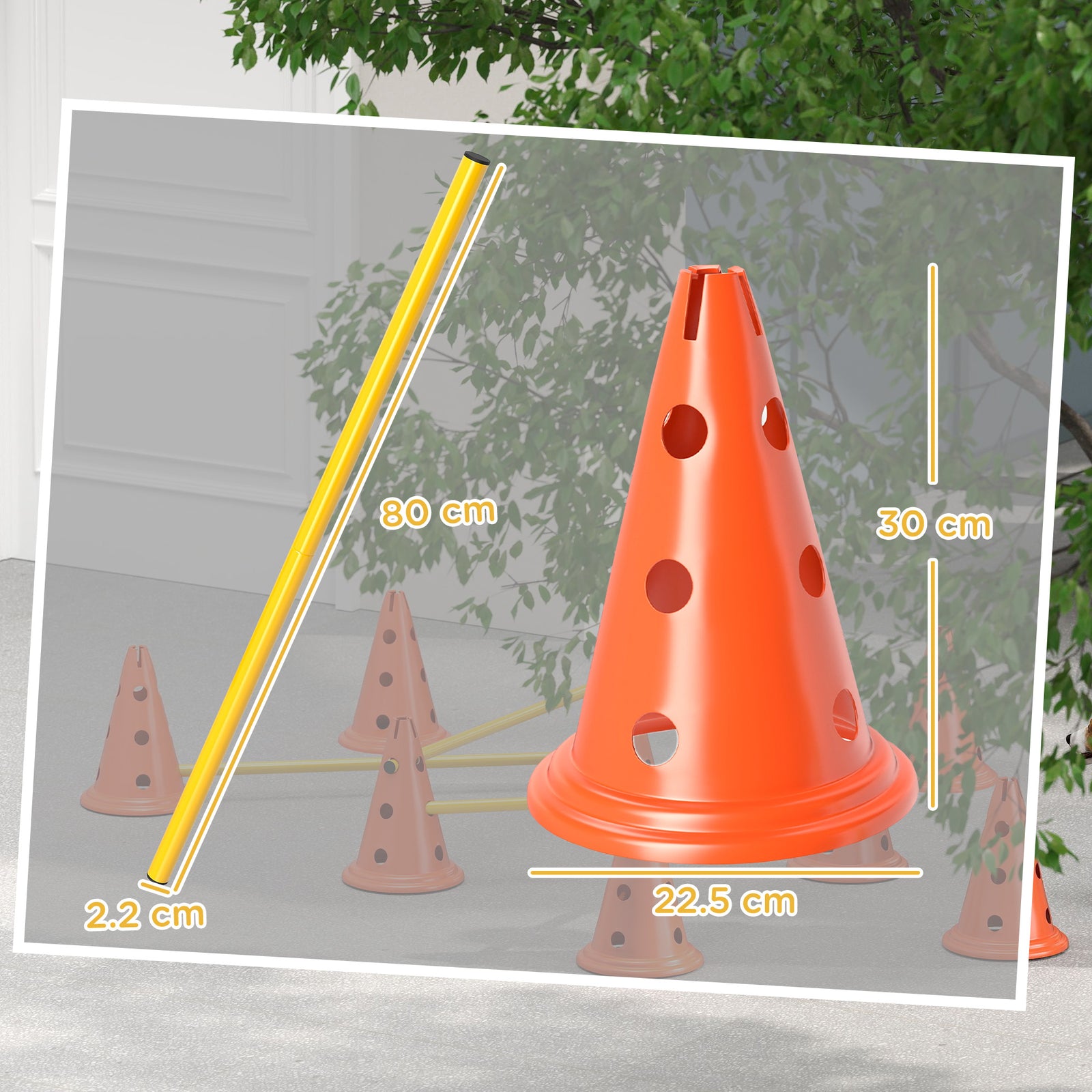 Dog Agility Equipment Set, Four-piece Adjustable Height Jumping | Medium | Orange