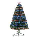 3/4/5ft Prelit Artificial Christmas Tree Fiber Optic | 4ft | Green