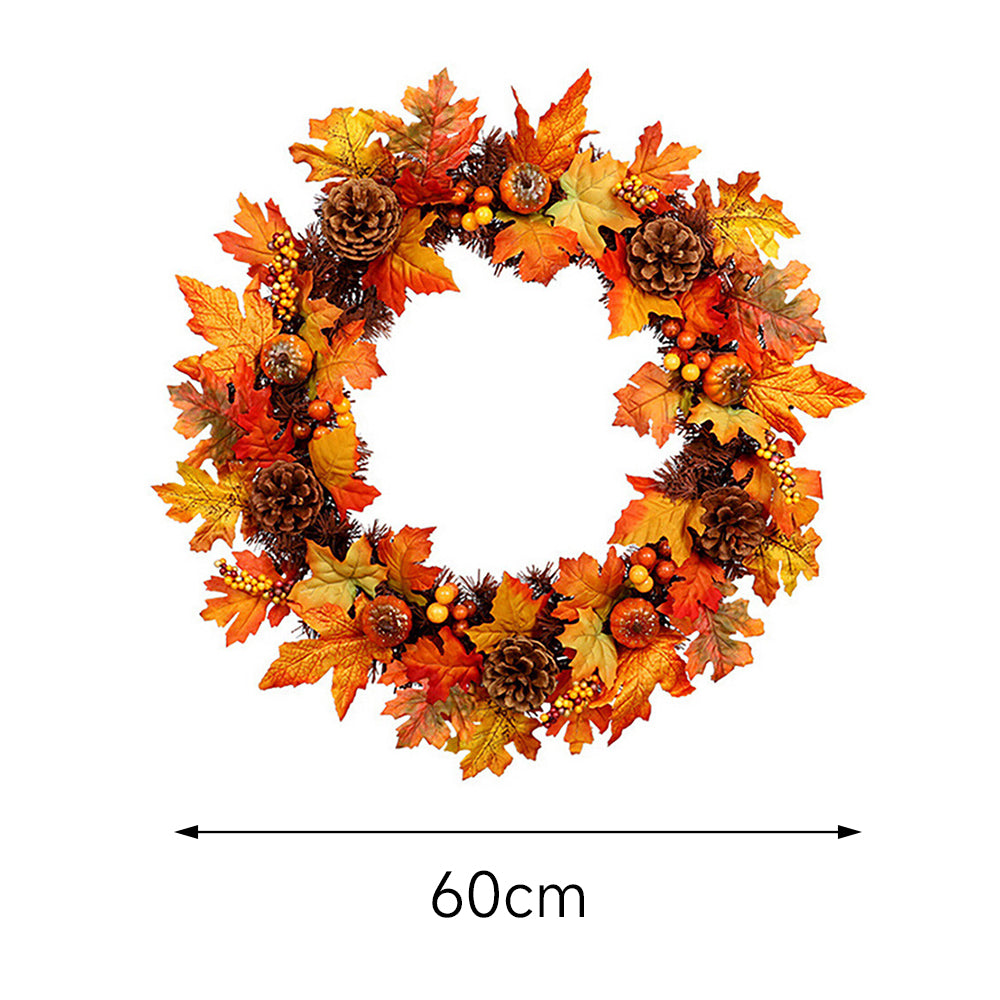 Artificial Maple Leaf Wreath Outdoor Decoration For Halloween