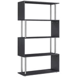 Wooden Storage Display Unit Bookcase Dividers S Shaped | One Size | Black