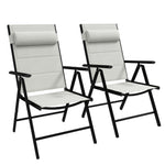 Set Of 2 Patio Folding Chairs With Adjustable Back | Gray