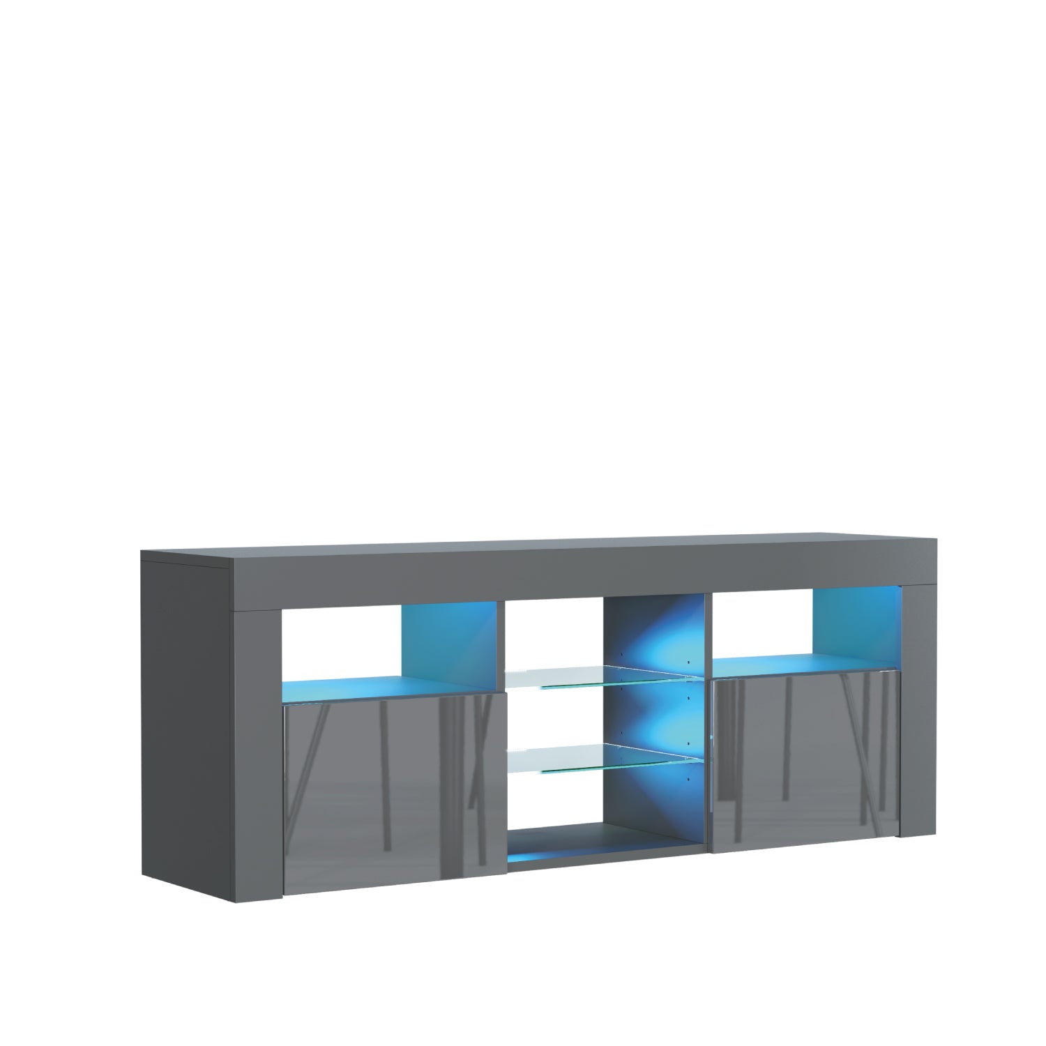 Pulse Tv Unit 145cm With Led Lights | Dark Grey