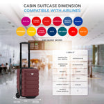 40x20x25cm Hard Case Cabin Suitcase Ryanair Free Approved Carry On | Cabin | Burgundy