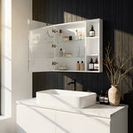 Led Bathroom Mirror Cabinet With Single-sided Mirror,storage, Anti-fog, Touch Control, Adjustable Color Temperature