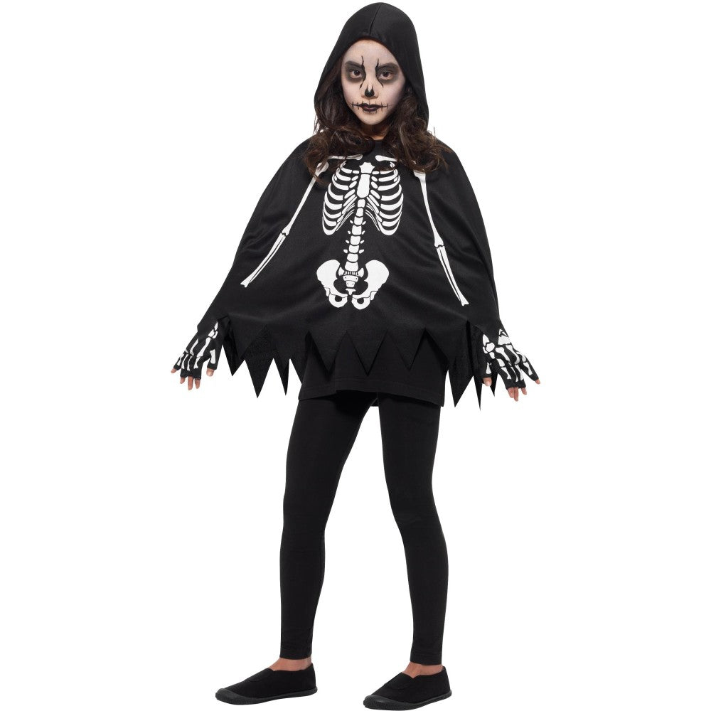 Kids Skeleton Poncho, With Gloves