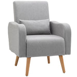 Nordic Leisure Lounge Sofa Accent Chair With Pillow | One Size | Gray