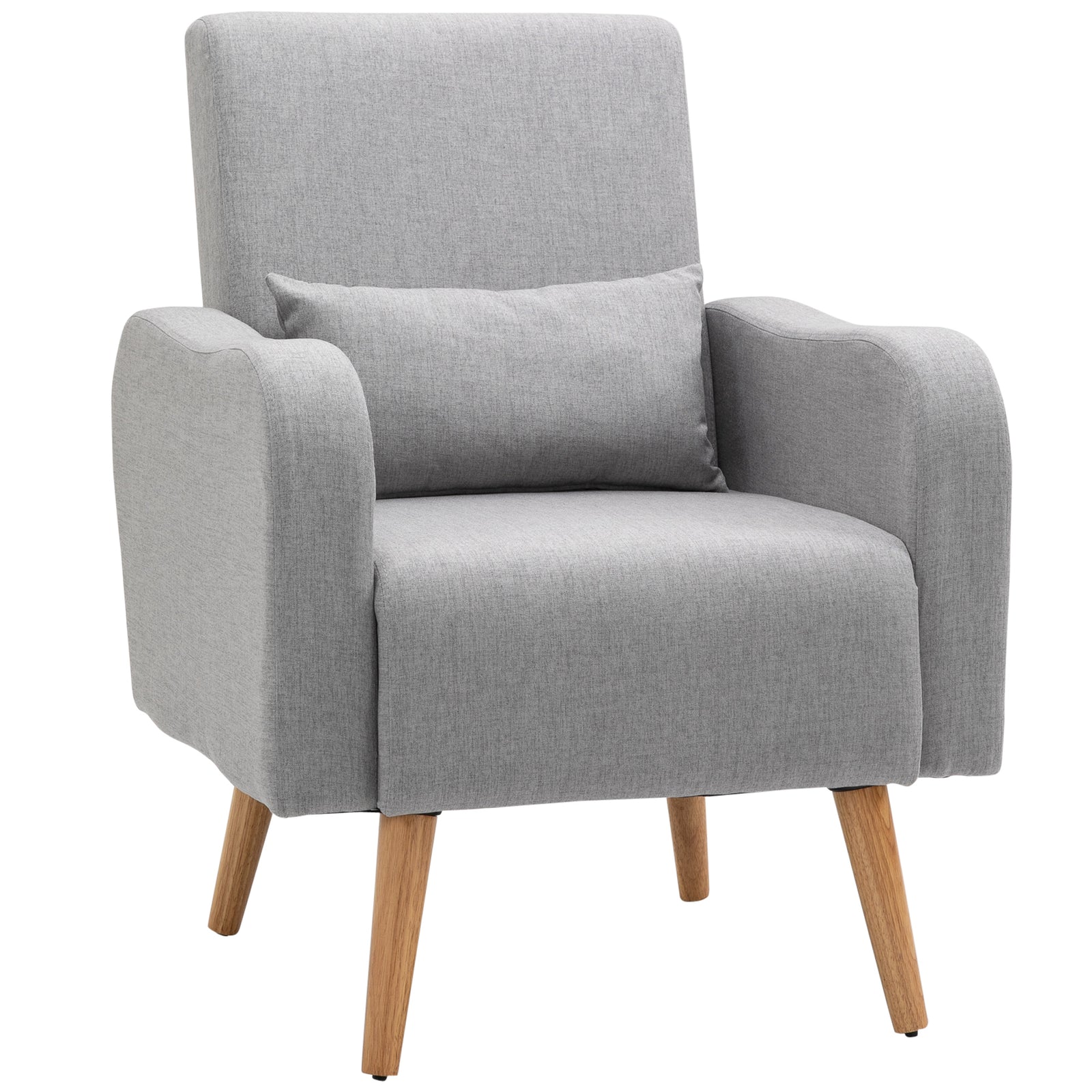 Nordic Leisure Lounge Sofa Accent Chair With Pillow | One Size | Gray