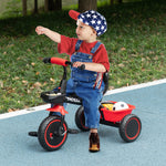 Kids Trike For 2 To 5 Years With Adjustable Seat, Baskets | Red