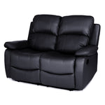 Bonded Leather Recliner Sofa - 2 Seater | Black