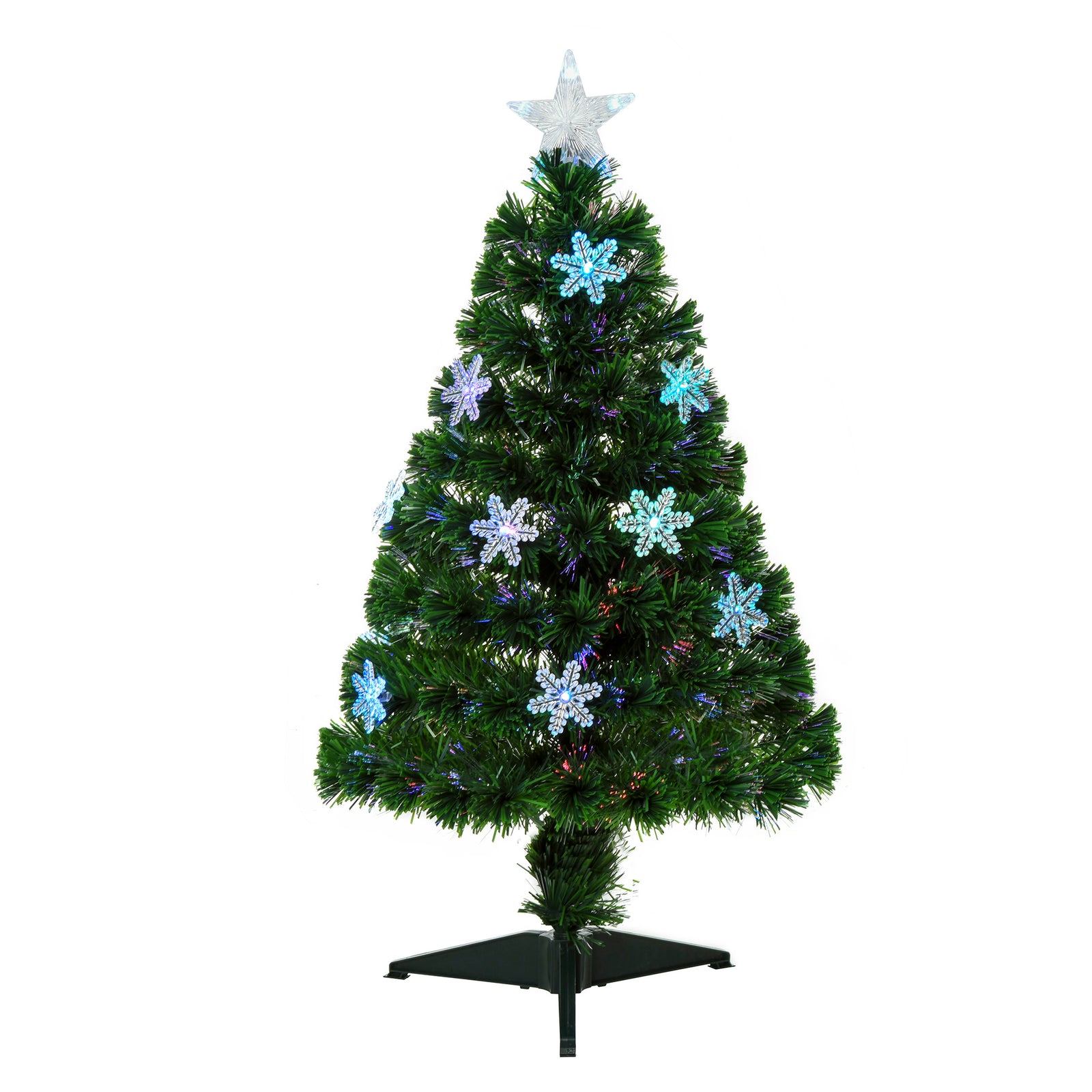 3/4ft Green Fiber Optic Christmas Tree Led Stars | 3ft | Green