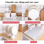 2-tier Metal Kitchen Dish Drainer Rack | White