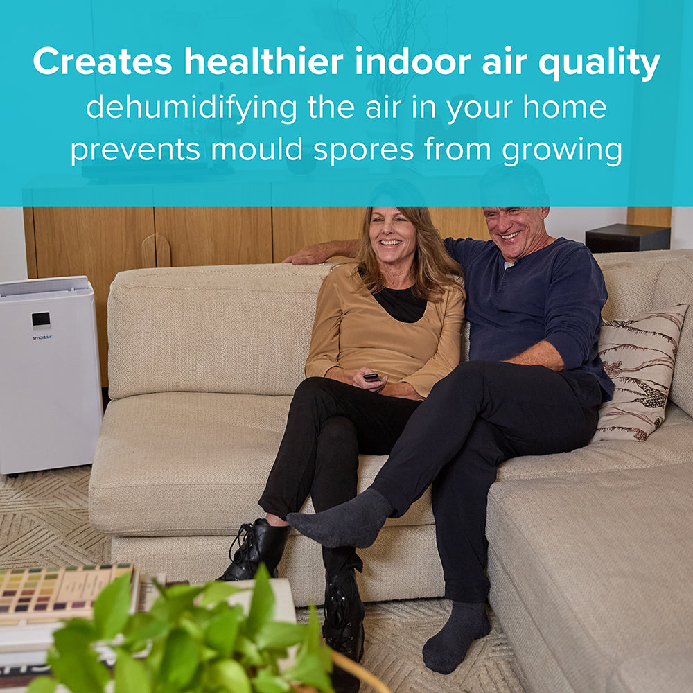 Dehumidifier - 20 Litre Capacity - 5.5L Tank - For Home & Office - Prevents Damp, Mould & Condensation - Helps with Drying Laundry - Humidity Sensor