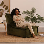 Dolce Velvet Bean Bag Lounger | Olive