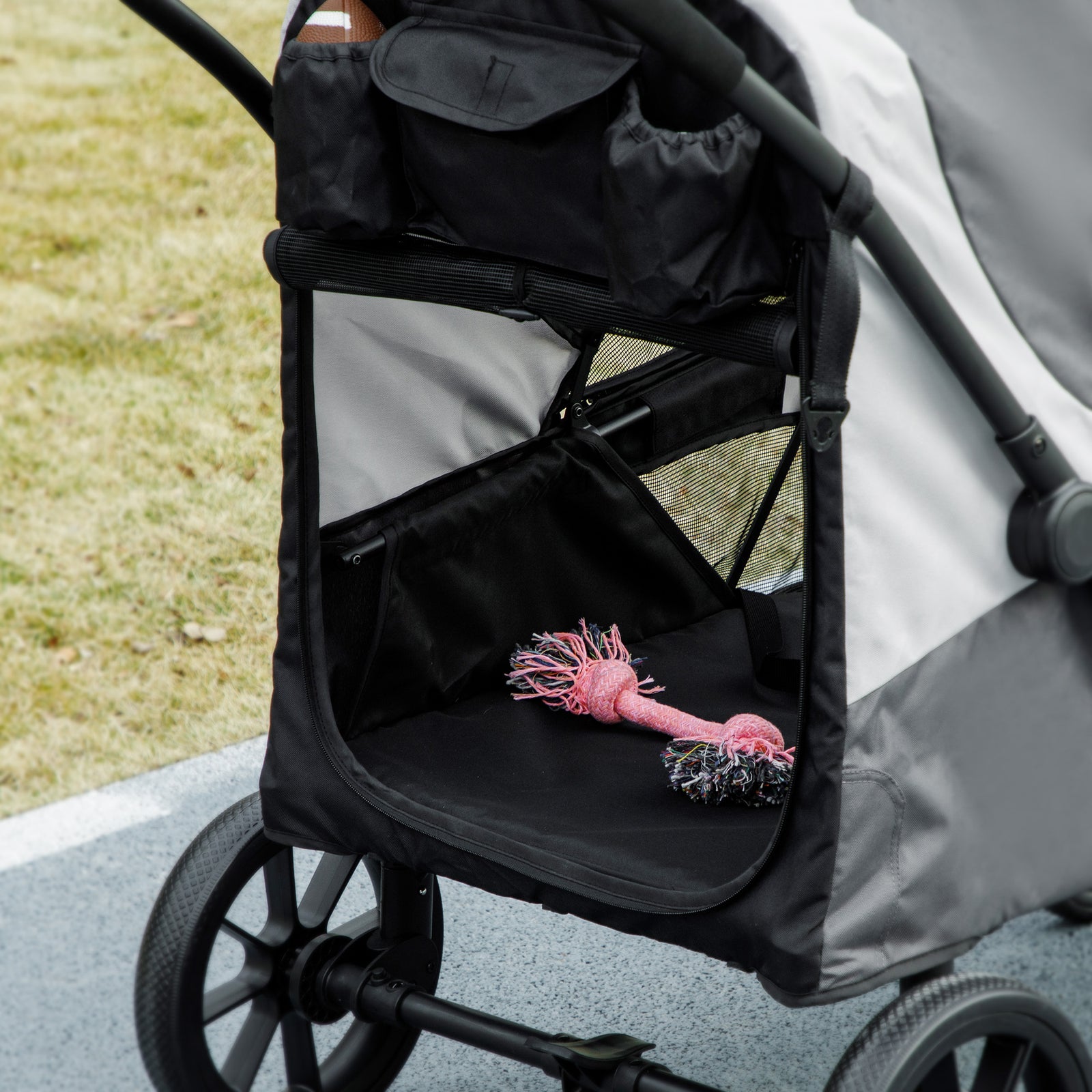 Easy Folding Pet Stroller For Large Dogs | Dark Gray