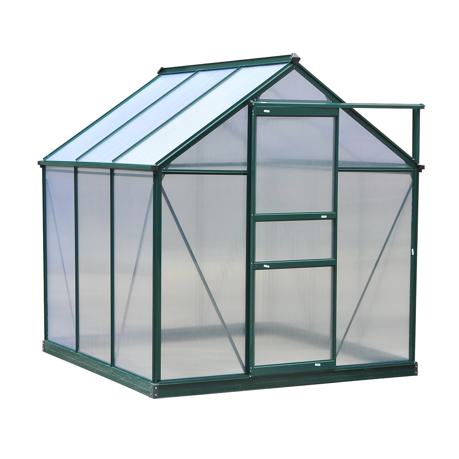 Polycarbonate Walk-in Greenhouse 6x6ft | Dark Green