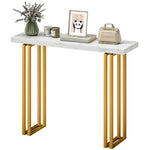 HOMCOM Modern Slim Long Accent Sofa Side Hall Desk For Hallway, White