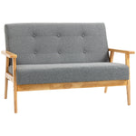 Modern 2 Seater Sofa Upholstery Couch Rubber Wood Legs