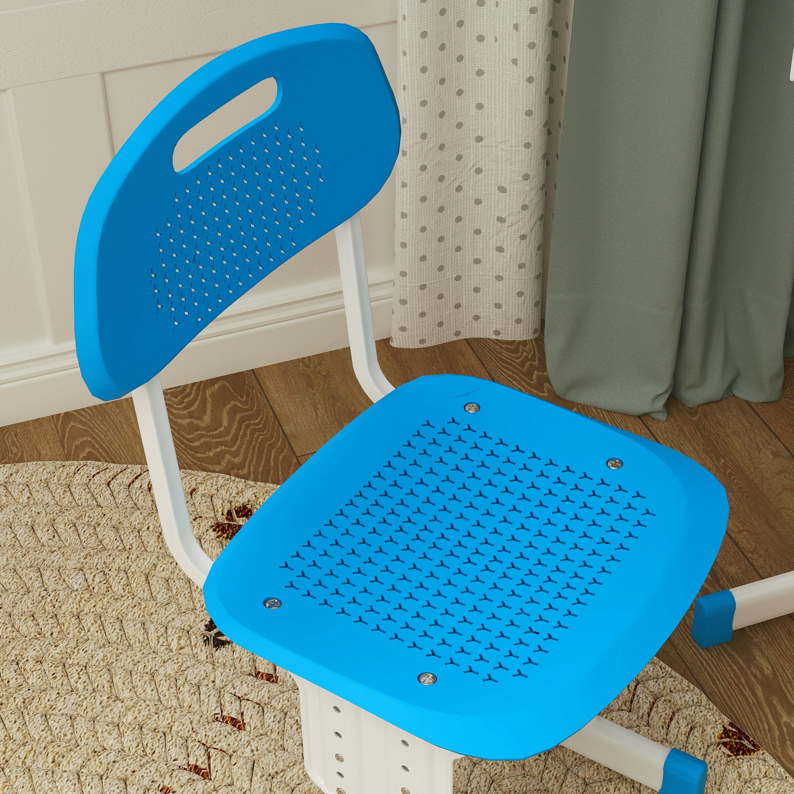 Kids Desk And Chair Set W/ Drawer, Book Stand, Pen Slot | Blue