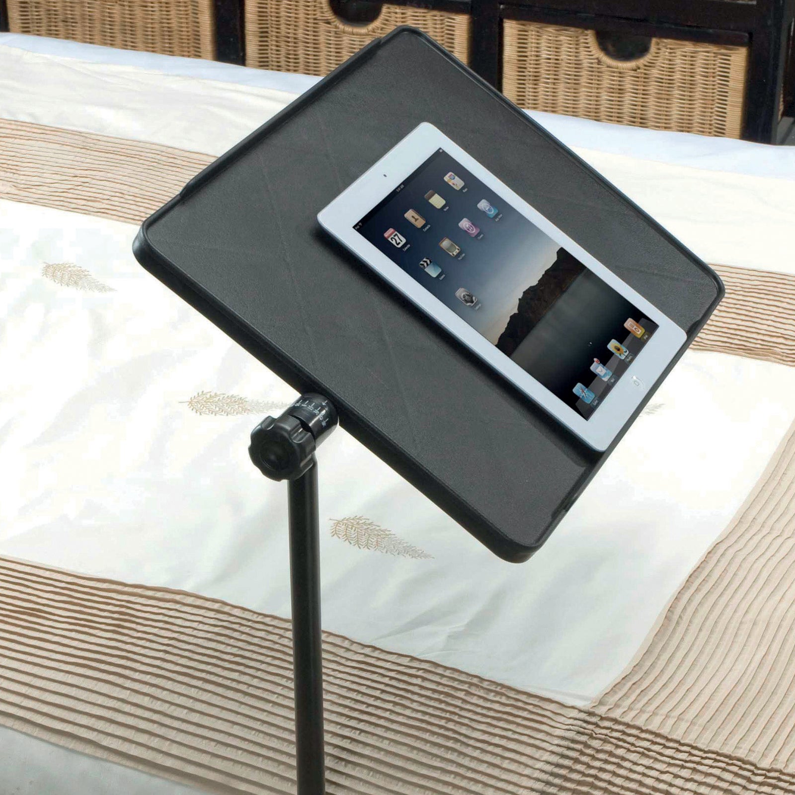 Height Adjustable C Shaped Pivot Table | Black