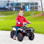 12v Electric Quad Bike For Kids W/ Led Headlights, Music | White
