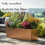 Zinc Galvanised Trough Planter | 100cm x 40cm x 40cm | Copper
