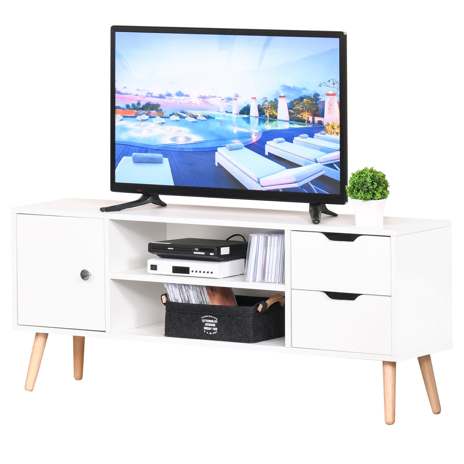 Modern Tv Stand Storage Shelf Media Console