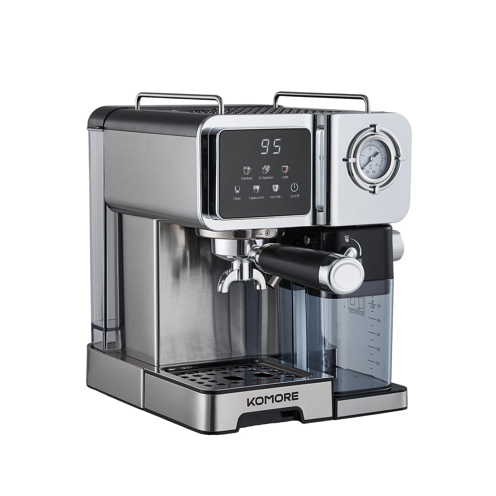 Breeins 1350w 20 Bar Espresso Machine With Pressure Gauge & 1.6l Water Tank