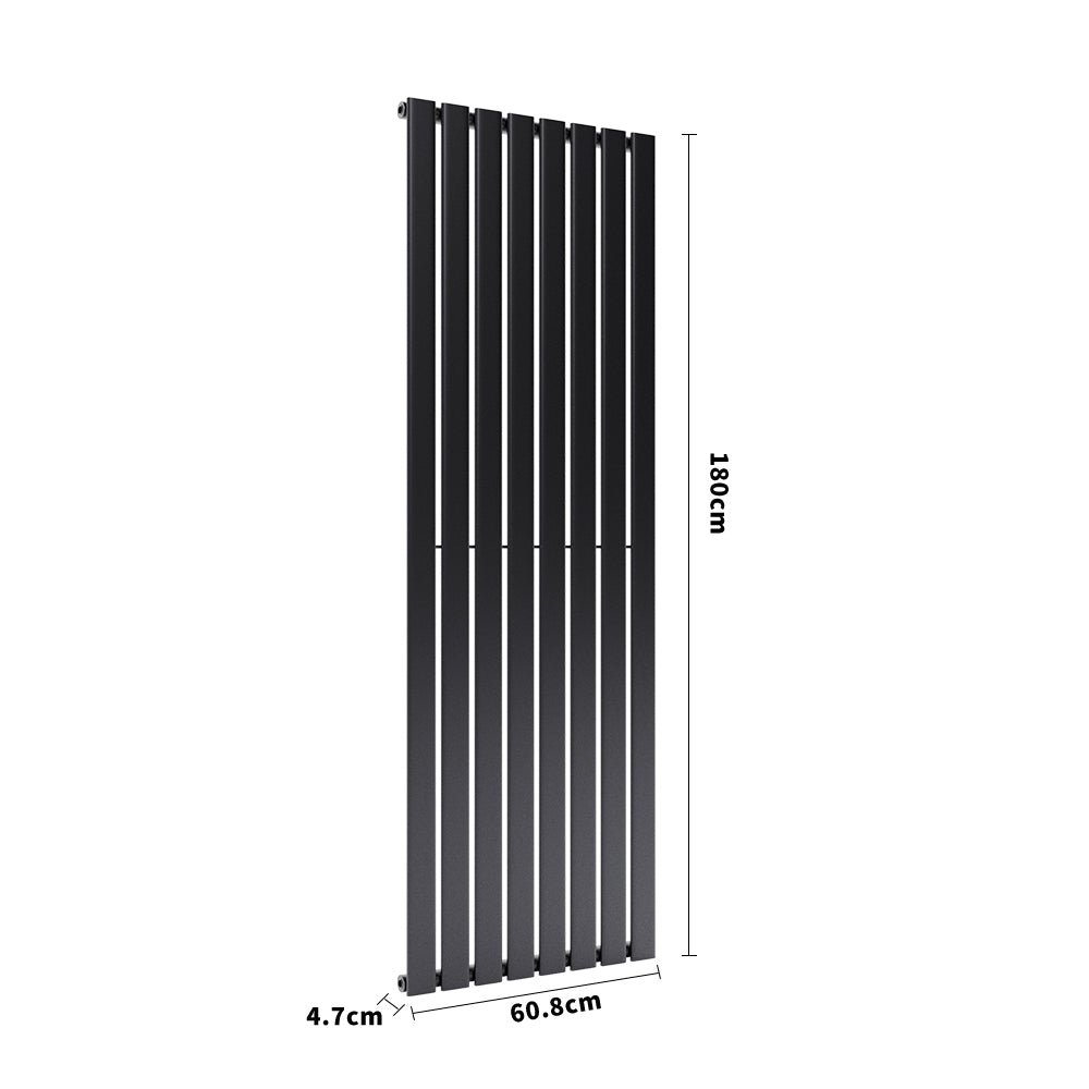 Steel Smoke Grey Vertical Tall Radiator With Single Panel
