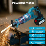 Cordless Reciprocating Saw Set For Wood Metal 2 Battery Safety Goggle | Blue