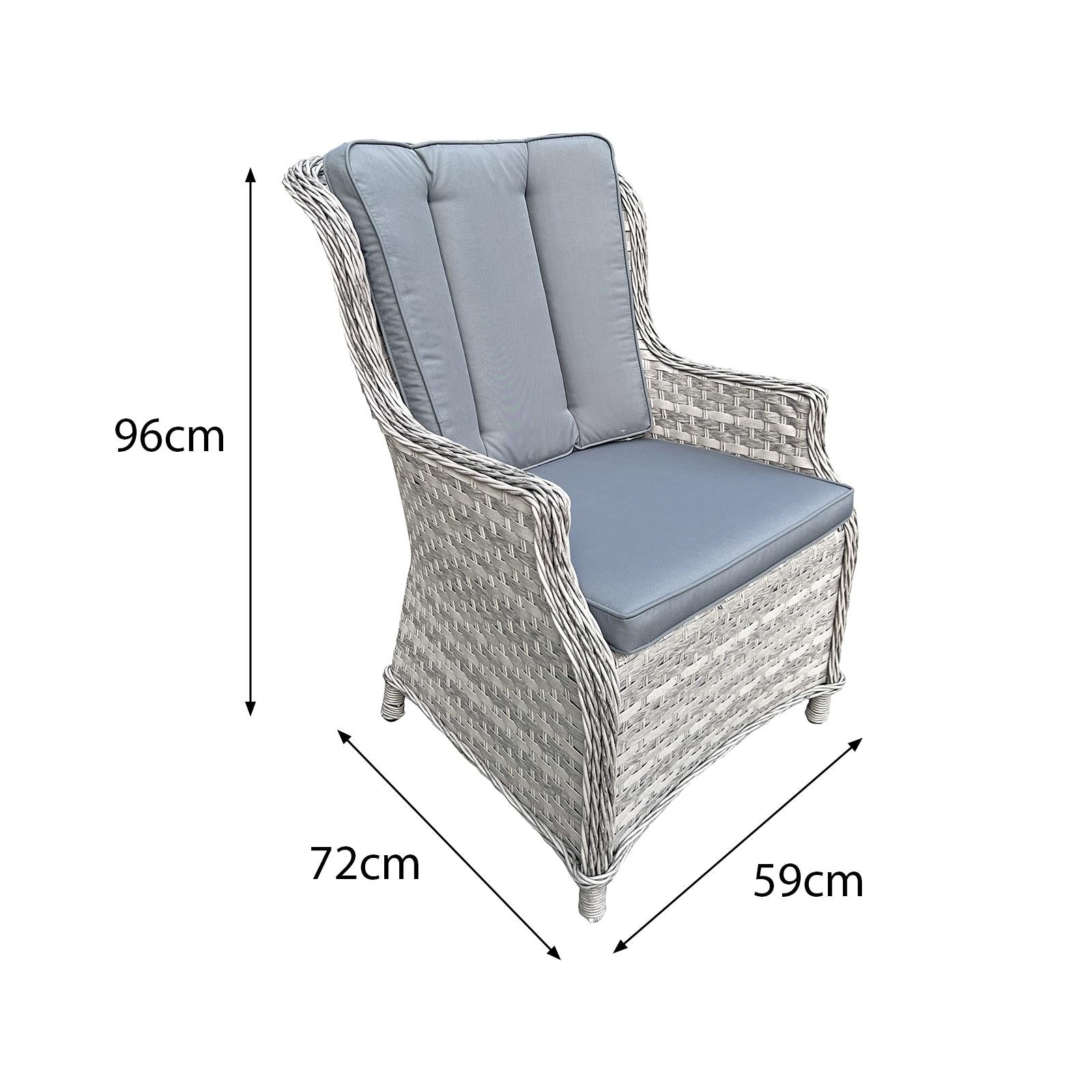 Knightsbridge Xl Rattan 4 Seat Dining Set | 4 Seat | Dove Grey